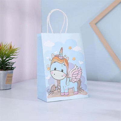 Χαρτί τσάντα δώρου Unicorn Kraft Θήκη Τσάντες συσκευασίας σοκολάτας καραμέλας για μπισκότα Unicorn Διακοσμήσεις για πάρτι γενεθλίων Παιδικό ντους μωρού