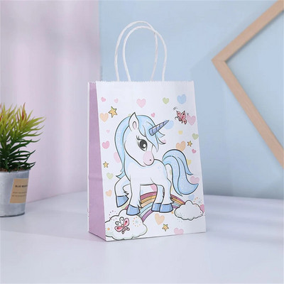 Χαρτί τσάντα δώρου Unicorn Kraft Θήκη Τσάντες συσκευασίας σοκολάτας καραμέλας για μπισκότα Unicorn Διακοσμήσεις για πάρτι γενεθλίων Παιδικό ντους μωρού