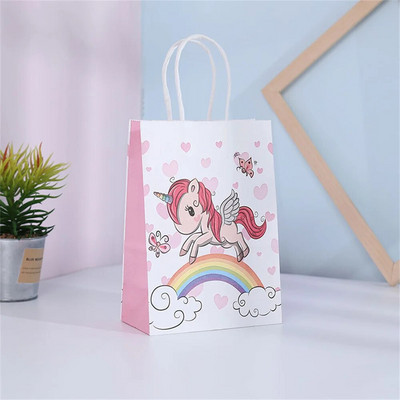 Χαρτί τσάντα δώρου Unicorn Kraft Θήκη Τσάντες συσκευασίας σοκολάτας καραμέλας για μπισκότα Unicorn Διακοσμήσεις για πάρτι γενεθλίων Παιδικό ντους μωρού