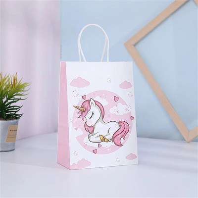 Χαρτί τσάντα δώρου Unicorn Kraft Θήκη Τσάντες συσκευασίας σοκολάτας καραμέλας για μπισκότα Unicorn Διακοσμήσεις για πάρτι γενεθλίων Παιδικό ντους μωρού