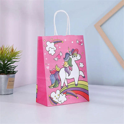 Χαρτί τσάντα δώρου Unicorn Kraft Θήκη Τσάντες συσκευασίας σοκολάτας καραμέλας για μπισκότα Unicorn Διακοσμήσεις για πάρτι γενεθλίων Παιδικό ντους μωρού
