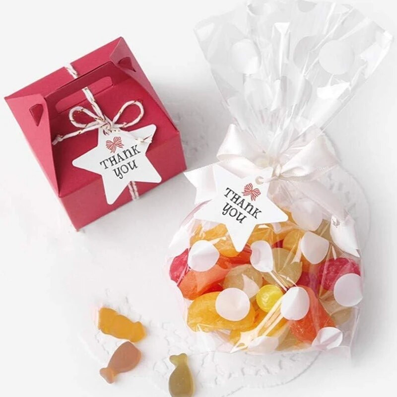 10 vnt. baltų taškelių sausainių maišeliai permatomi saldainiai sausainiai, kukurūzų spragėsių maišeliai, pakavimo maišeliai, tešlos įrankiai, įvyniojami vestuvių vakarėlio reikmenys