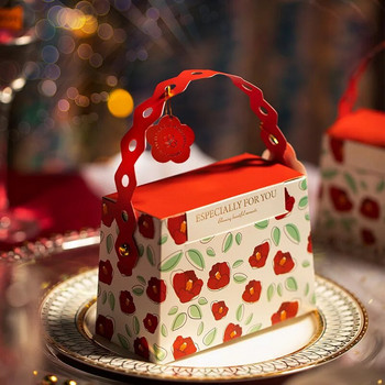 10 τμχ Μπομπονιέρες γάμου σε σχήμα ροζ τσάντας Κουτί δώρου Κράκερ Κουτί συσκευασίας Χριστουγεννιάτικο κουτί Γενέθλια Φεστιβάλ γάμου Προμήθειες για πάρτι