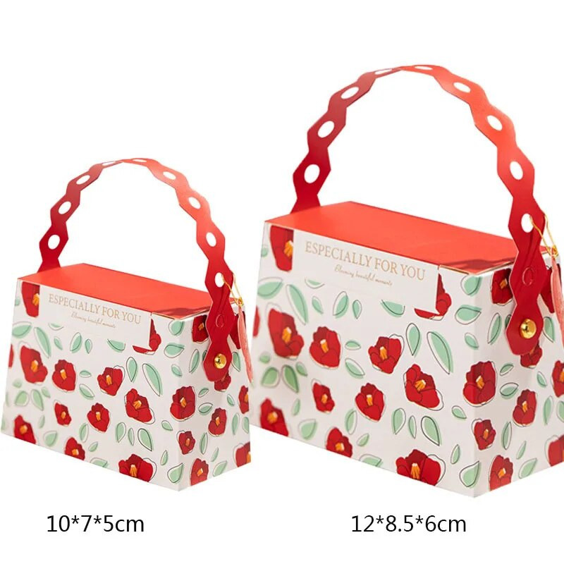 10 vnt rožinės spalvos rankinės formos vestuvinių paslaugų dėžutės dovanų krekerių pakavimo dėžutė Kalėdų dėžutės gimtadienio vestuvių šventės reikmenys