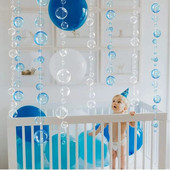 Mermaid Under The Sea Kids Birthday White Clear Big Circle PVC γιρλάντες Διαφανές κορδόνι με φυσαλίδες Κρεμαστές πλωτές φυσαλίδες διακόσμηση