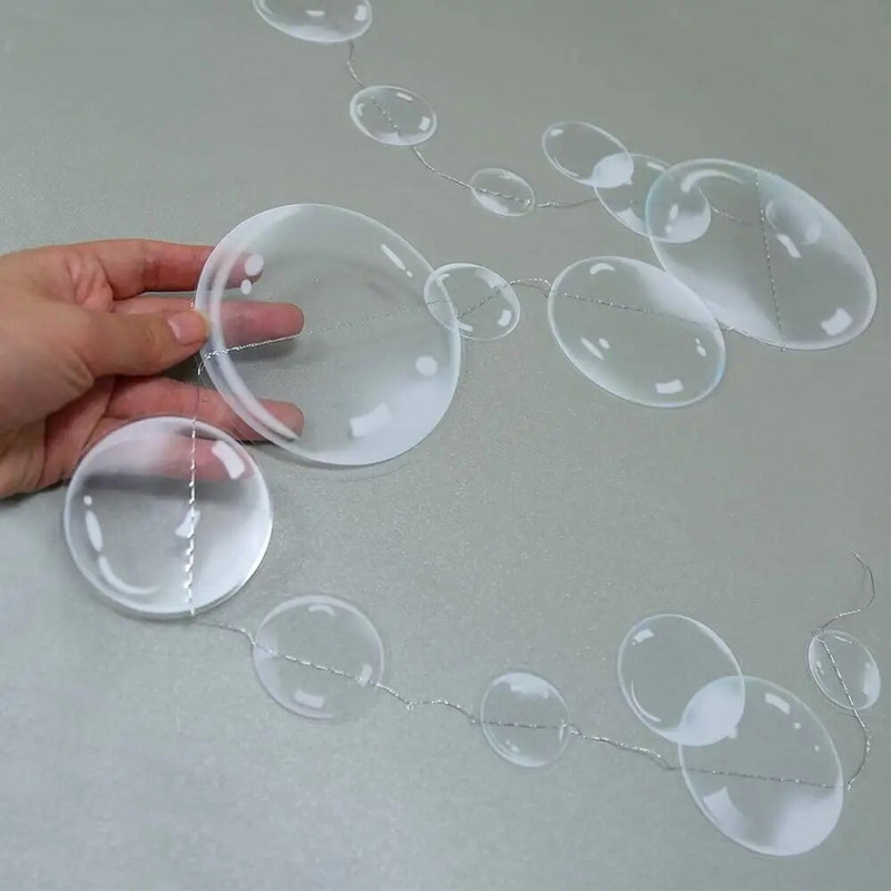 Undinė po jūra Vaikų gimtadienis balta skaidrus didelis apskritimas PVC girliandos permatoma burbulų virvelė kabanti plūduriuojantys burbuliukai