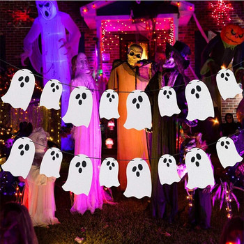Хелоуин Висящи бели призрачни банери Консумативи Хелоуин парти Хартиен стример за домашни врати Вътрешна външна декорация на камина