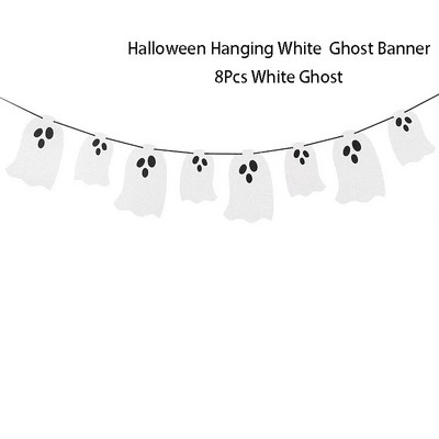 Halloween Hanging White Ghost Banners Supplies Halloween Party Paper Streamer for Home Doorways Indoor Outdoor Mantel Διακόσμηση
