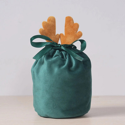 Kalėdų elnio saldainių dovanų maišelis Aksominiai Kalėdų Senelio maišeliai Užtraukiami raišteliai Dovanų maišeliai Kalėdų puošmena Vaikų Naujųjų Metų vakarėlio dovana