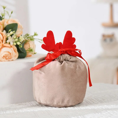 Kalėdų elnio saldainių dovanų maišelis Aksominiai Kalėdų Senelio maišeliai Užtraukiami raišteliai Dovanų maišeliai Kalėdų puošmena Vaikų Naujųjų Metų vakarėlio dovana