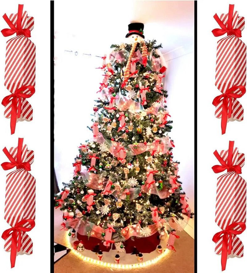 Kalėdų saldainių dėžutė tuščia Vaikų skanėstų dėžutė saldumynams Šokoladinio dekoro dovanų dėžutės Vakarėlio dėžutė kalėdiniam vestuvių vakarėliui įvynioti