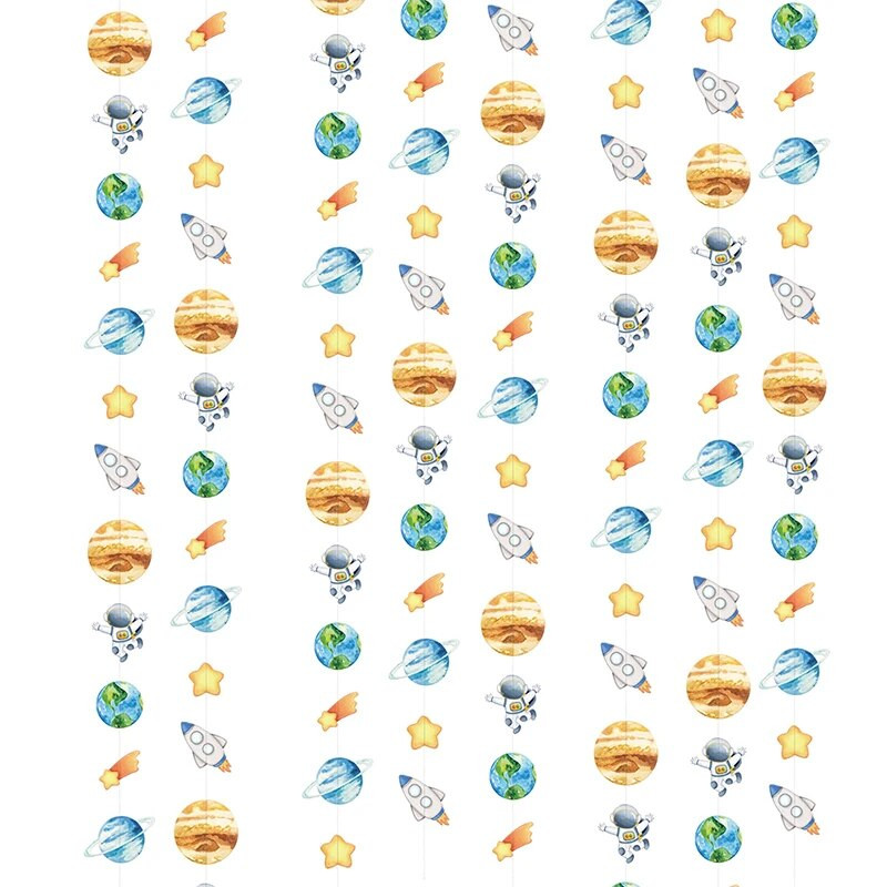 Visatos planetos girliandos naktinis žvaigždėtas dangus teminis vakarėlis vaikams berniukas kosmosas galaktika gimtadienio vakarėlio reikmenys ateivių astronauto vakarėlio dekoras