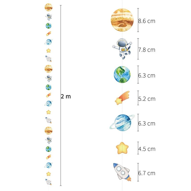 Visatos planetos girliandos naktinis žvaigždėtas dangus teminis vakarėlis vaikams berniukas kosmosas galaktika gimtadienio vakarėlio reikmenys ateivių astronauto vakarėlio dekoras