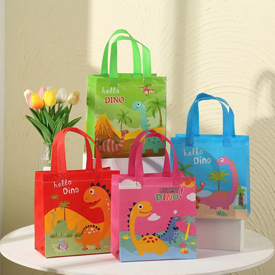 8 τμχ Dinosaur Party Gift Bag with Handle Boys Dinosaur Birthday Party Baby Shower Supplies Theme Jungle Candy Candy bag Favor Decor