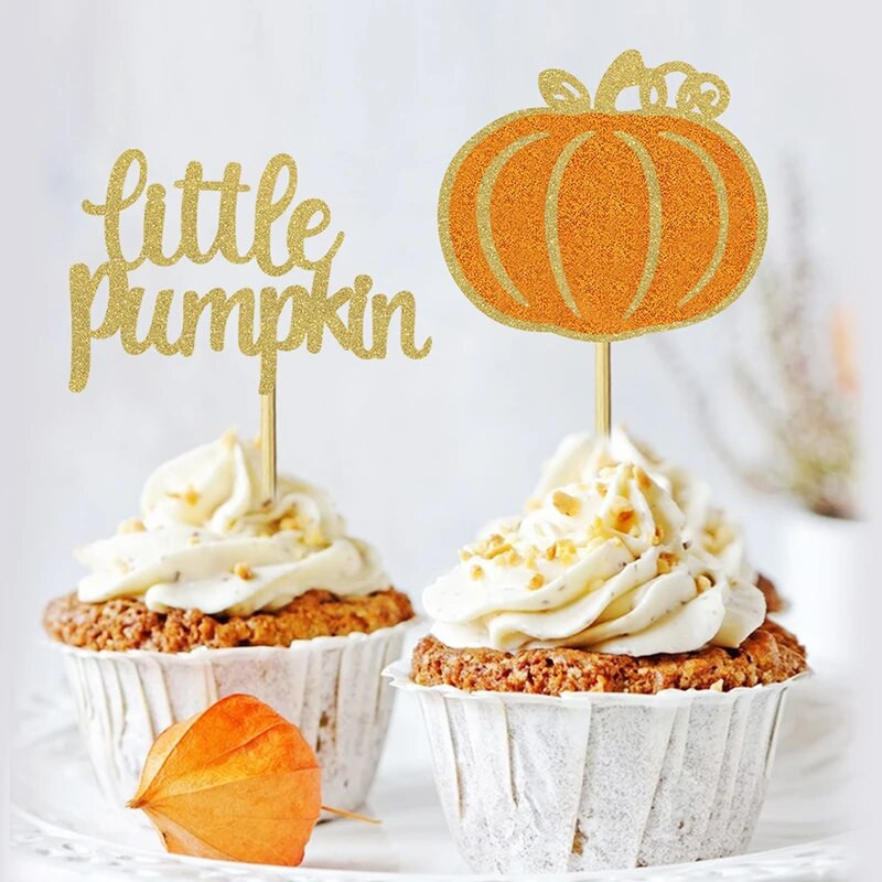 12 vnt. Moliūgų pyragaičių tvarsčių rinkiniai Rudens derliaus nuėmimo moliūgų pyragų tvarsčiai, skirti kūdikių vakarui Padėkos dienos vakarėlio dekoravimo reikmenys