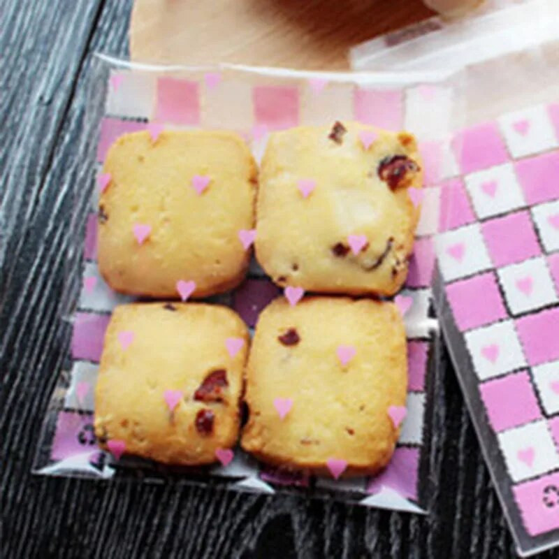 50/100 vnt 10 * 10 cm Meilė Mieli plastikiniai maišeliai Lipnūs plastikiniai maišeliai Vestuvių gimtadienio vakarėliui palankios saldainių dovanų pakavimo maišelis