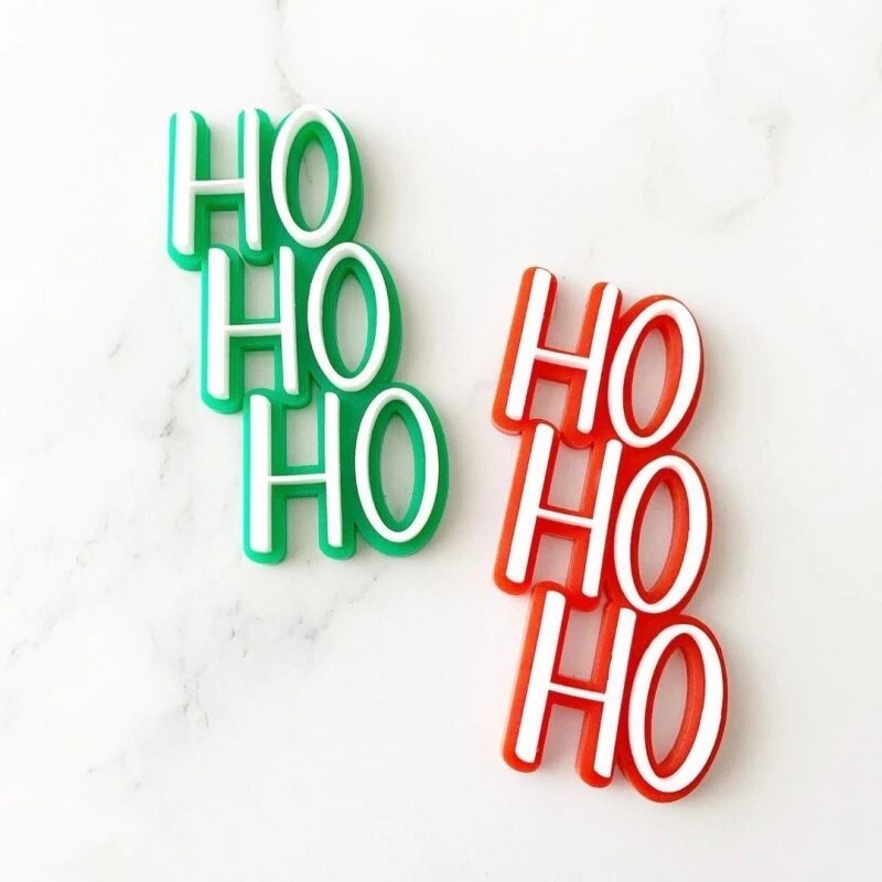 Καλά Χριστούγεννα Ακρυλικό Cupcake Topper Mirror Χρυσό Κόκκινο Πράσινο HOHO Xams New Year Cake Toppers Dessert Party Cake Decorating Toppers