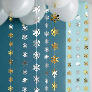 Χειμερινή διακόσμηση για πάρτι της χώρας των θαυμάτων Frozen Birthday Party Χάρτινη νιφάδα χιονιού Κρεμαστή γιρλάντα για Χριστουγεννιάτικα Χιονισμένα Διακοσμητικά για το Σπίτι