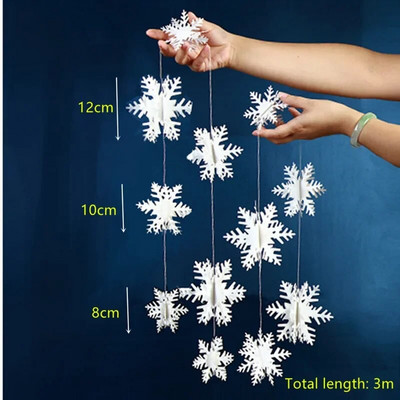 Winter Wonderland peokaunistus Külmutatud sünnipäevapeo paberist Rippuv lumehelves vanik jõuludeks Lumekaunistused koju