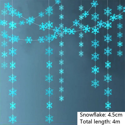 Winter Wonderland peokaunistus Külmutatud sünnipäevapeo paberist Rippuv lumehelves vanik jõuludeks Lumekaunistused koju