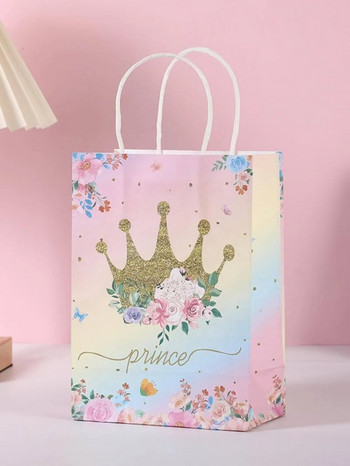 Комплект подаръчни торбички с разнообразни пеперуди и флорални шарки от 5 хартиени торбички и подаръчни кутии