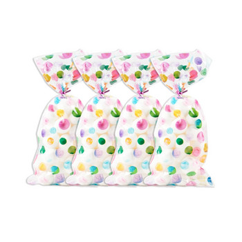 50 бр. Rainbow Polka Dot Printed Celophane Bags Пластмасови торбички за подаръци за бонбони за Baby Shower Birthday Weddings Party Suvories bag