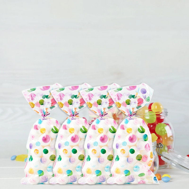 50 τμχ Τσάντες με σελοφάν με στάμπα ουράνιου τόξου Πλαστικές τσάντες δώρου καραμέλα για Baby Shower Μπομπονιέρες γενεθλίων για γάμους