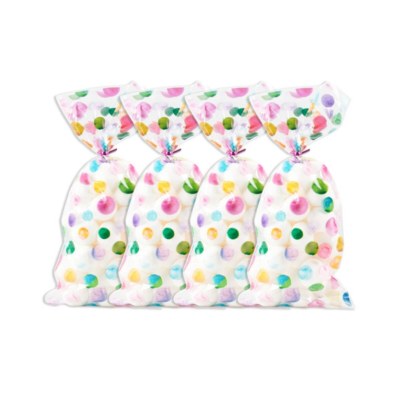 50 τμχ Τσάντες με σελοφάν με στάμπα ουράνιου τόξου Πλαστικές τσάντες δώρου καραμέλα για Baby Shower Μπομπονιέρες γενεθλίων για γάμους