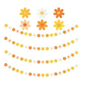 Oranž Kollane Daisy Boho lillepärja Vilt Kunstlilleviinapuu bänner Hipi Tänukingitus Sügispeol Flower Streamer Decor
