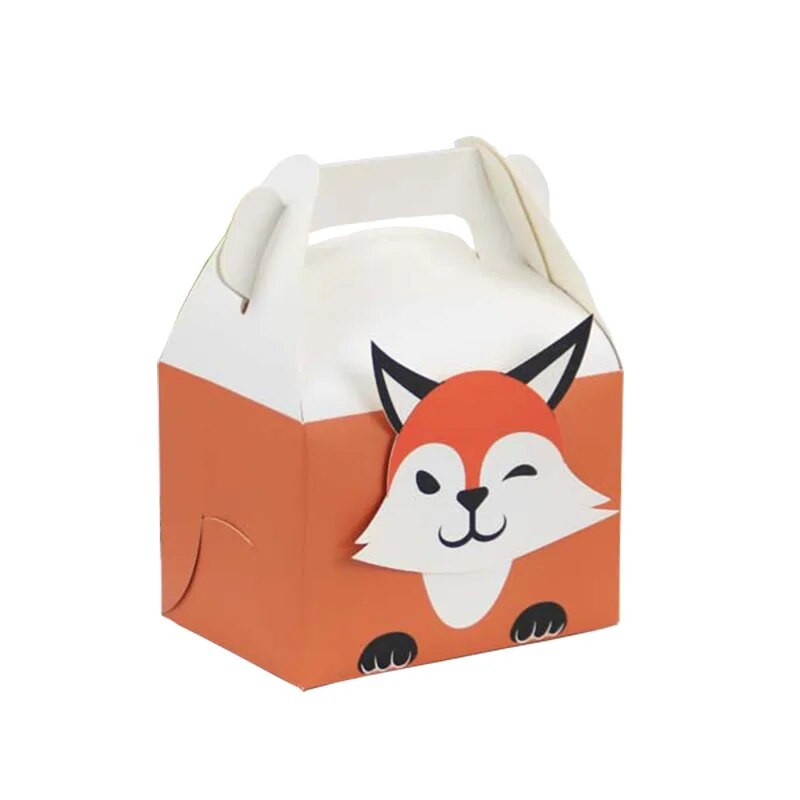 6 vnt/stal. Miela gyvūnų saldainių dėžutė Liūtas lapė Dramblys dovanų dėžutė Liūtas/Meška Nešiojama sausainių dėžutė vaikams gimtadienio vakarėliams