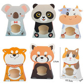 6tk/partii Uus loomade kommikarp Punane panda Koala kinkekarp Koera/Kissu akna kommikarp lastele sünnipäevapeotarbed jõulukinkekarp
