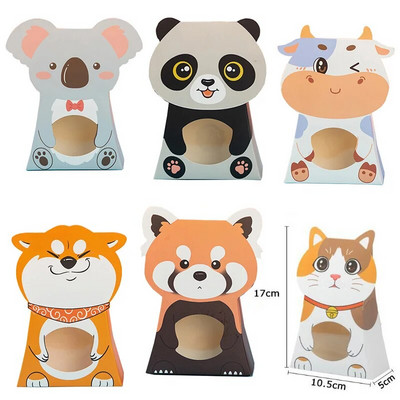 6tk/partii Uus loomade kommikarp Punane panda Koala kinkekarp Koera/Kissu akna kommikarp lastele sünnipäevapeotarbed jõulukinkekarp