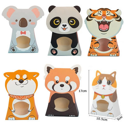 6tk/partii Uus loomade kommikarp Punane panda Koala kinkekarp Koera/Kissu akna kommikarp lastele sünnipäevapeotarbed jõulukinkekarp