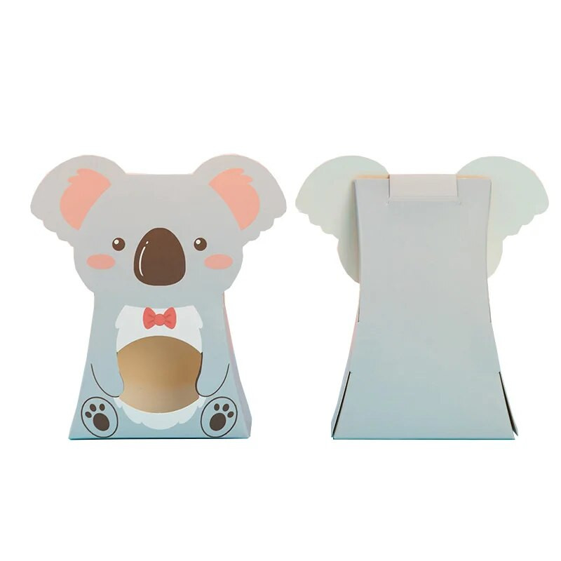 6 τεμ/παρτίδα Καινούργιο κουτί ζαχαρωτών ζώων Κόκκινο panda Koala κουτί δώρου Σκύλος/Γατάκι Παράθυρο κουτί ζαχαρωτών για παιδιά προμήθειες για πάρτι γενεθλίων Χριστουγεννιάτικο κουτί δώρου