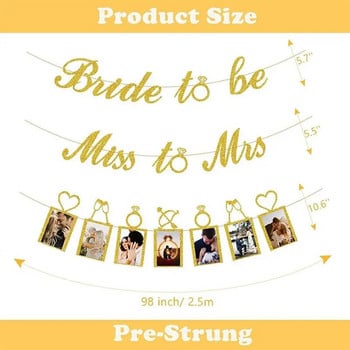 Creative Bride To Be Miss To Mis Photo Garland Banner Μονό κορίτσι Δώρα Γάμος Νύφη Δώρα Διακόσμηση πάρτι Προμήθειες