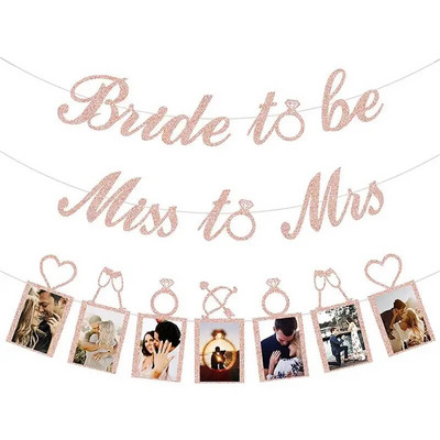 Creative Bride To Be Miss To Mis Photo Garland Banner Μονό κορίτσι Δώρα Γάμος Νύφη Δώρα Διακόσμηση πάρτι Προμήθειες