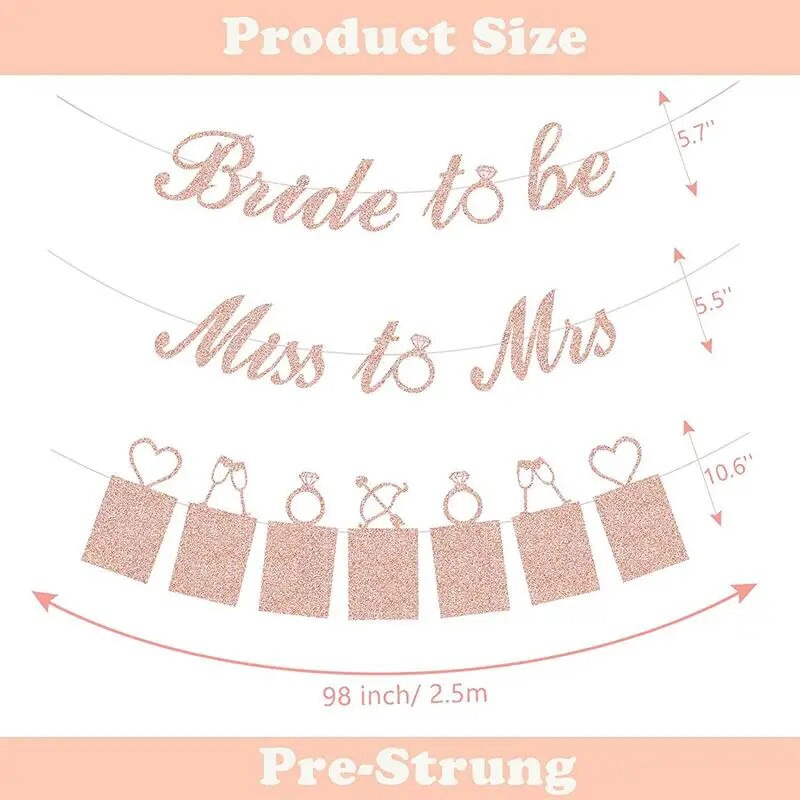 Creative Bride To Be Miss To Mis Photo Garland Banner Μονό κορίτσι Δώρα Γάμος Νύφη Δώρα Διακόσμηση πάρτι Προμήθειες