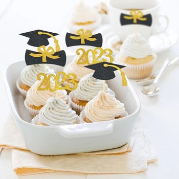 Διακοσμήσεις για πάρτι αποφοίτησης 2023 Bachelor Hat Cake Topper 2023 Class of Students Congratulation Graduation Decor