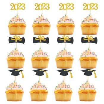 Διακοσμήσεις για πάρτι αποφοίτησης 2023 Bachelor Hat Cake Topper 2023 Class of Students Congratulation Graduation Decor