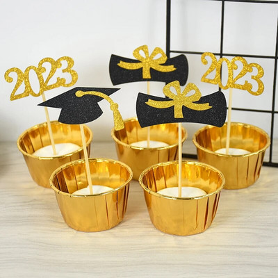 Ballagási parti díszek 2023 Bachelor Hat Cake Top 2023 Diákok osztálya Gratulálok ballagási dekorációhoz