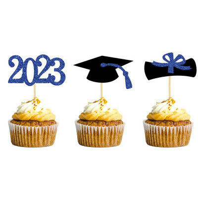 Διακοσμήσεις για πάρτι αποφοίτησης 2023 Bachelor Hat Cake Topper 2023 Class of Students Congratulation Graduation Decor
