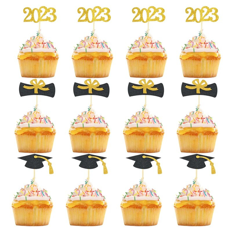 Διακοσμήσεις για πάρτι αποφοίτησης 2023 Bachelor Hat Cake Topper 2023 Class of Students Congratulation Graduation Decor