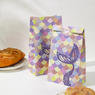 10 τμχ Mermaid Sea Theme Party Party Mermaid Candy Paper bag Candy Snack Packaging Τσάντα για πάρτι γενεθλίων Μπομπονιέρα Τσάντα Προμήθειες