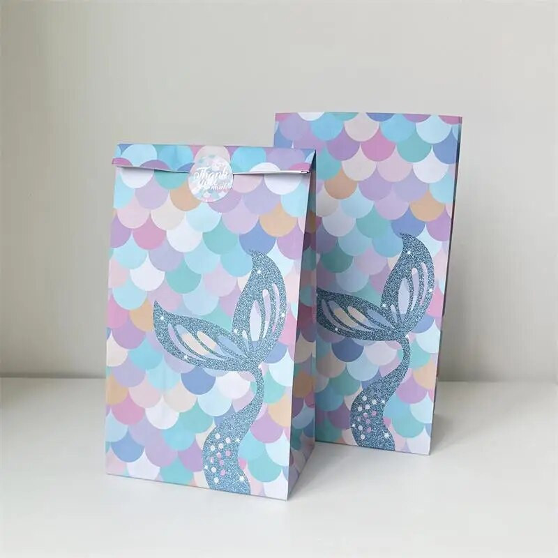 10 τμχ Mermaid Sea Theme Party Party Mermaid Candy Paper bag Candy Snack Packaging Τσάντα για πάρτι γενεθλίων Μπομπονιέρα Τσάντα Προμήθειες