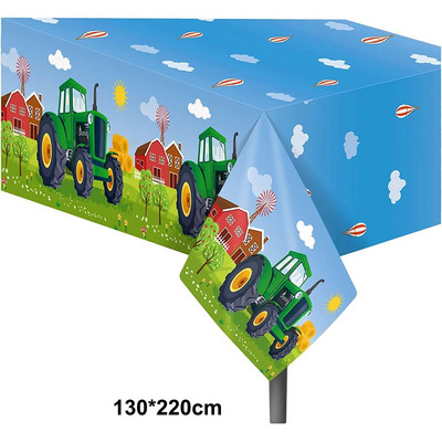 Πράσινο σετ πανό γενεθλίων τρακτέρ Felt Tractor Garland Banner Farm Προμήθειες για πάρτι γενεθλίων με θέμα