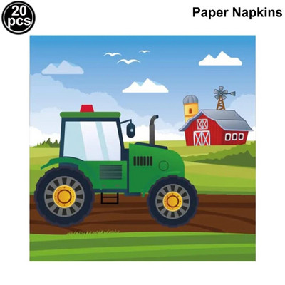 Πράσινο σετ πανό γενεθλίων τρακτέρ Felt Tractor Garland Banner Farm Προμήθειες για πάρτι γενεθλίων με θέμα