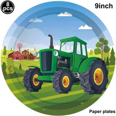Πράσινο σετ πανό γενεθλίων τρακτέρ Felt Tractor Garland Banner Farm Προμήθειες για πάρτι γενεθλίων με θέμα