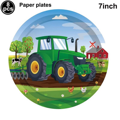 Πράσινο σετ πανό γενεθλίων τρακτέρ Felt Tractor Garland Banner Farm Προμήθειες για πάρτι γενεθλίων με θέμα