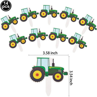Πράσινο σετ πανό γενεθλίων τρακτέρ Felt Tractor Garland Banner Farm Προμήθειες για πάρτι γενεθλίων με θέμα