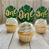 10 τεμ. 1st Birthday Cake Toppers Cupcake Topper Jungle Wild One Kids 1 Year First Birthday Party DIY Διακόσμηση τούρτας Baby Shower